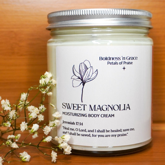 Sweet Magnolia Body Cream - 8oz (Petals of Praise)