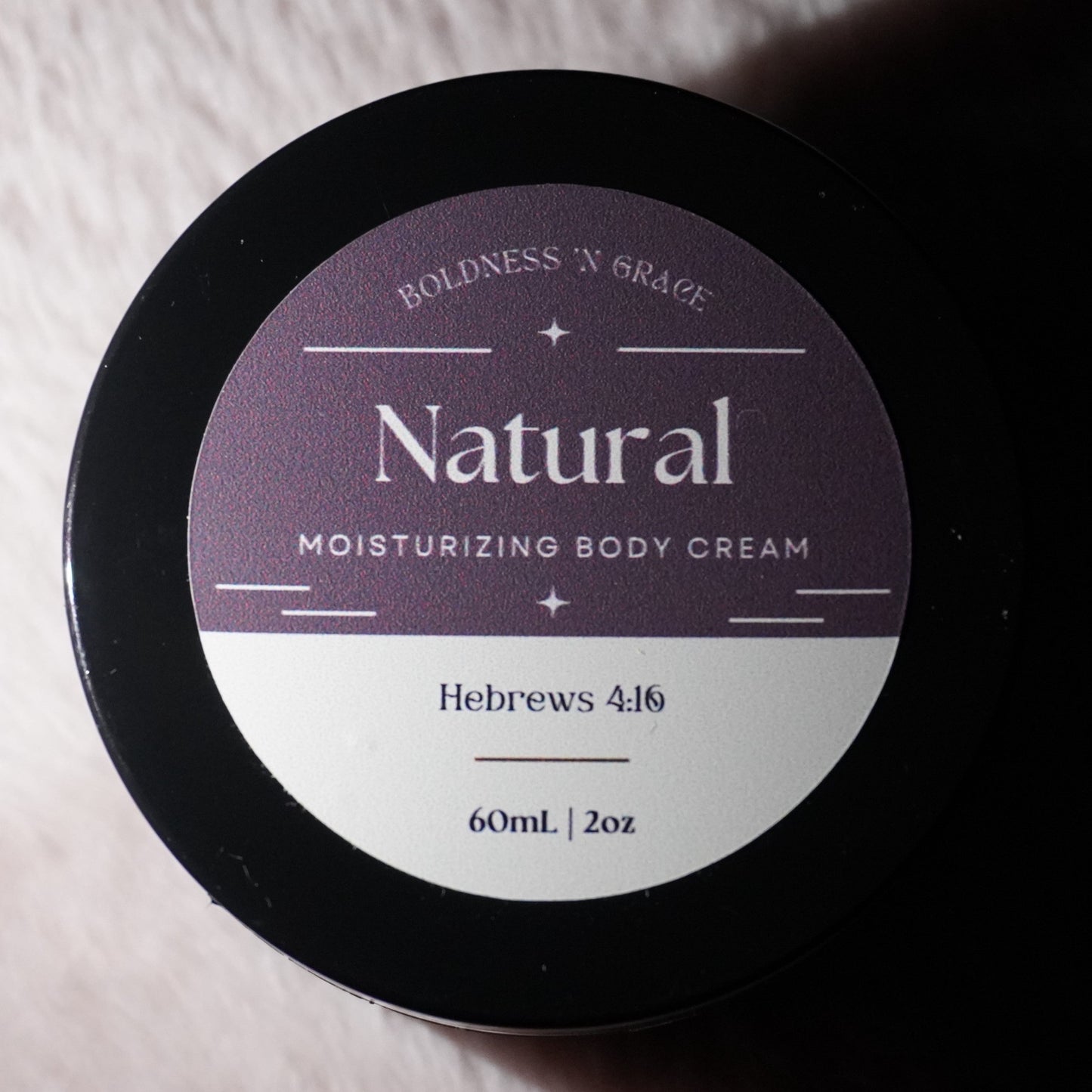 Natural Body Cream - 2oz (Hebrews 4:16)